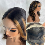 【Solo-Piece】4x4 Transparent Lace 18inch 150% Highlighht Color Wig - Body Wave Wavy