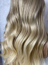 【Solo-Piece】9x6 PreCut HD Lace 20inch 250% density Ash Blonde Ombre Color Drawstring Wig - Body Wave Wavy