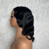 【Solo-Piece】U Part 12inch 150% #1 Jet Black Color Wig - Body Wave