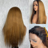 【Solo-Piece】360 Transparent Lace Ombre Color 20inch 150% Wig - Yaki Straight