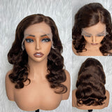 【Solo-Piece】13x6 Transparent Lace Preplucked 18inch 150% Brown Color Wig - Body Wave