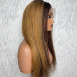 【Solo-Piece】360 Transparent Lace Ombre Color 20inch 150% Wig - Yaki Straight
