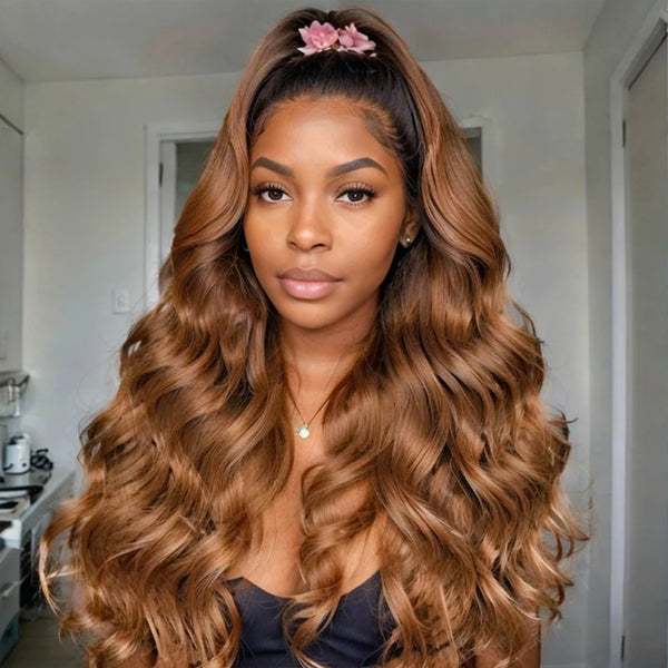 【Flash Sale】13x6 HD Lace Upgraded Pre-plucked 150%180%250% Ombre Color Wig - Body Wave Wavy