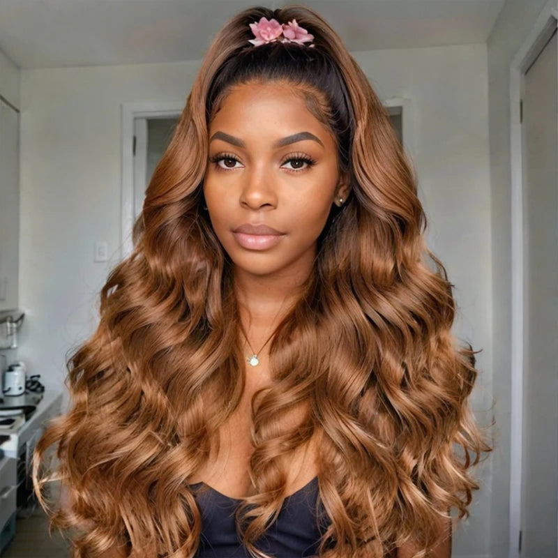 【Flash Sale】13x6 HD Lace Upgraded Pre-plucked 150%180%250% Ombre Color Wig - Body Wave Wavy
