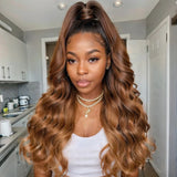 【Flash Sale】13x6 HD Lace Upgraded Pre-plucked 150%180%250% Ombre Color Wig - Body Wave Wavy