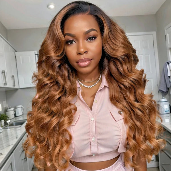 【Flash Sale】13x6 HD Lace Upgraded Pre-plucked 150%180%250% Ombre Color Wig - Body Wave Wavy