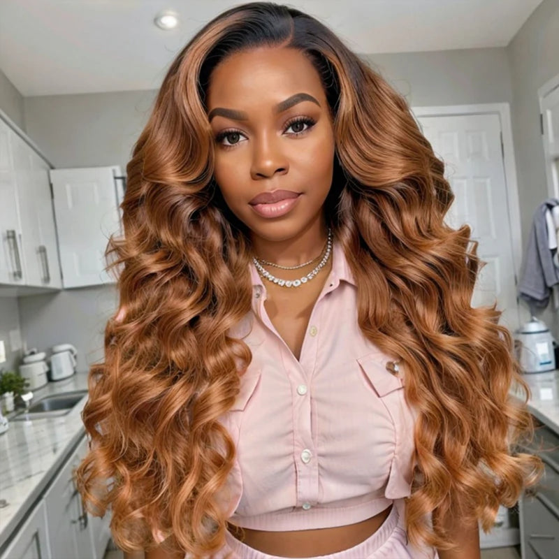 【Flash Sale】13x6 HD Lace Upgraded Pre-plucked 150%180%250% Ombre Color Wig - Body Wave Wavy