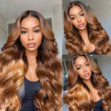 【Flash Sale】13x6 HD Lace Upgraded Pre-plucked 150%180%250% Ombre Color Wig - Body Wave Wavy