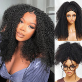 WHOLE LACE NO MESH HD LACE HUMAN HAIR WIG WITH  Invisible Strap - Afro Kinky Curly