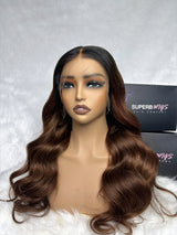 Bye~Bye~KNOTS HD Swiss Lace 13x6 Fitted Cap Ear Tap Ombre Color Wig - Body Wave Wavy