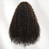 "370 Fitted Cap" HD LACE FRONT Highlight Color WIG WITH Invisible Strap - Curly