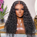 【Upgraded】PreCut 4-Line Invisible Strap 360 HD Lace Wig - Water Curl