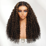 "370 Fitted Cap" HD LACE FRONT Highlight Color WIG WITH Invisible Strap - Curly