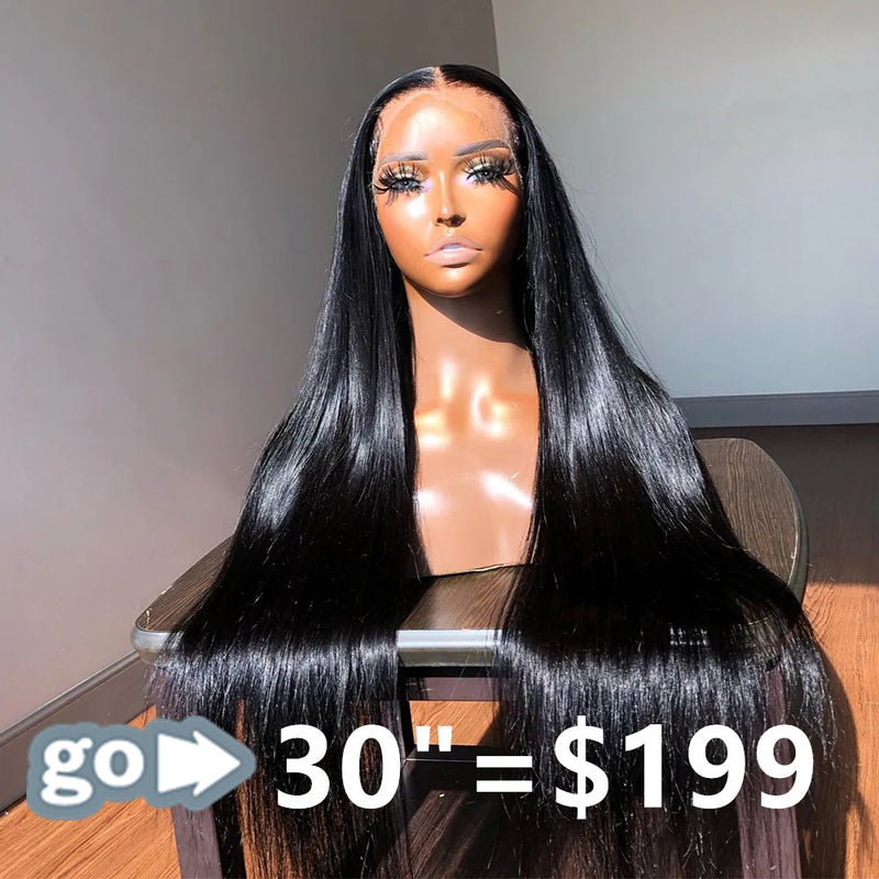 (30inch=$199) 13x4/13x6 Transparent Lace Front Human Hair Wig - Straight