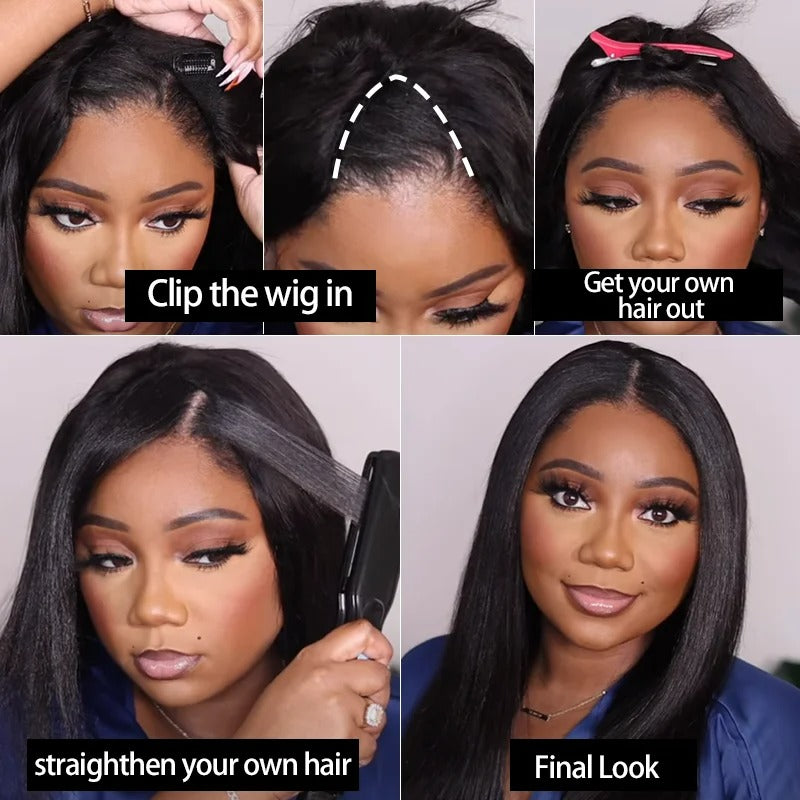 Upgraded EasiContour V-Part Glueless Wig With New Drawstring - Straight