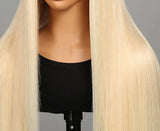 Full Lace HD/TRANSPARENT LACE PRE-PLUCKED 613 Blonde Color HUMAN HAIR WIGS WITH TRANSPARENT DRAWSTRING - STRAIGHT