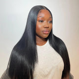 4x4/13x4/13x6/Full Frontal/360/Full Lace Transparent Lace Jet Black 1# Color Wig - Straight