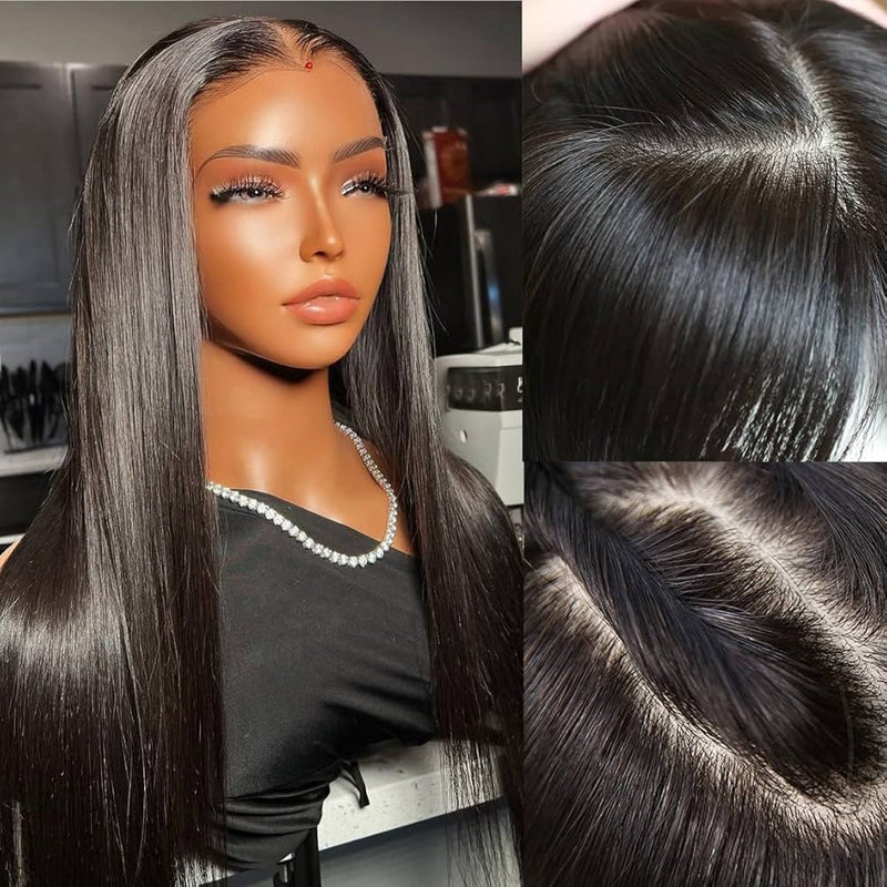 4x4/13x4/13x6/Full Frontal/360/Full Lace Transparent Lace Jet Black 1# Color Wig - Straight