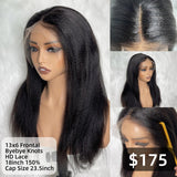 【Solo-Piece】Byebye Knots 13x6 HD Lace 18inch 150% Frontal Wig -Yaki Straight