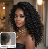 HD Lace 13x6 Fitted Cap Ear Tap Wig - Kinky Spanish Curl