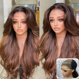 "3D DOME CAP" 9x6 HD  Lace Upgraded Hairline C-shape Ear Glueless Highlight Color Wig with Drawstring - Yaki Wave