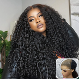"3D DOME CAP" 9x6 HD Lace Upgraded Hairline C-shape Ear Glueless Wig with Drawstring - Kinky Burmese Curly with Spiral Curls End