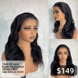 【Solo-Piece】13x6 HD Lace Upgraded Preplucked 18inch 180%Wig - Body Wave