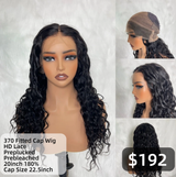 【Solo-Piece】370 Fitted Cap HD Lace 20inch 180% Invisible Strap Wig - Indian Wave