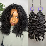 【Seamless Crochet Braids】Soft Feather Crochet Hair Extention 100% Human Hair - Burmese Curly with Spiral Curl Ends