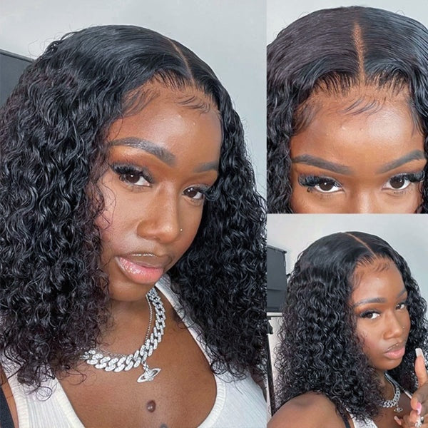 4x4/13x4/13x6/Full Frontal/360/Full Lace Transparent Lace Jet Black 1# Color Wig - Water Wave