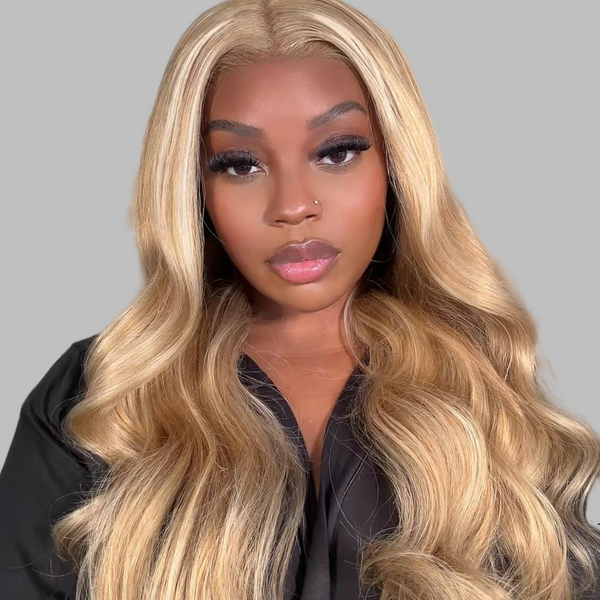 13x4/13x6 Transparent Lace Front Pre-plucked Hairline 150%180% Density Blonde Highlight Color Wig - Body Wave