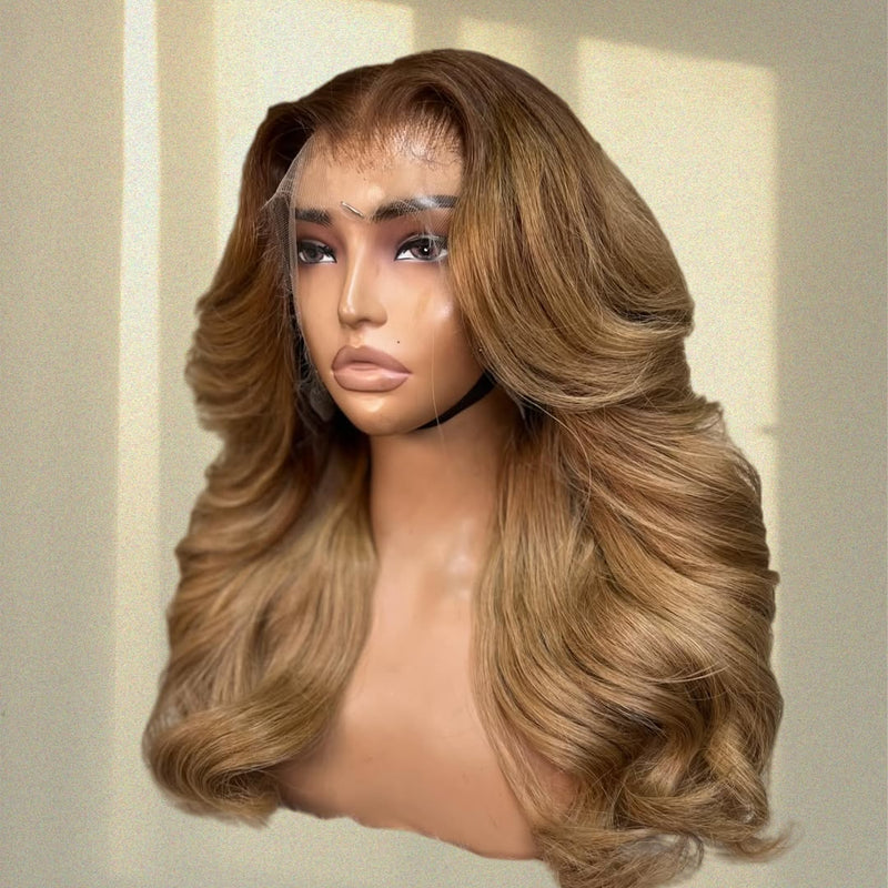 【Flash Sale】13x6 HD Lace Upgraded Pre-plucked 150%180%250% Ombre Color Wig -Body Wave Wavy