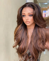 "3D DOME CAP" 9x6 HD  Lace Upgraded Hairline C-shape Ear Glueless Highlight Color Wig with Drawstring - Yaki Wave