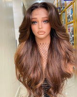 "3D DOME CAP" 9x6 HD  Lace Upgraded Hairline C-shape Ear Glueless Highlight Color Wig with Drawstring - Yaki Wave