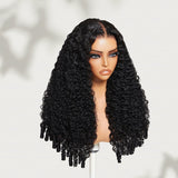【Upgraded】PreCut 4-Line Invisible Strap 360 HD Lace Wig - Burmese Curly with Spiral Curl Ends