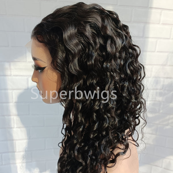 Bye~Bye~KNOTS HD Swiss Lace 7x5 Closure Pre-plucked Hairline Wig - Water Wave