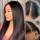 Bye~Bye~KNOTS HD Swiss Lace 13x4 Full Frontal Pre-plucked Hairline Wig - Light Yaki Straight