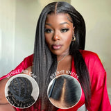 “Whole Air Cap” 5x5 /13x6  Fitted Bye~Bye~KNOTS HD Lace Wig - Yaki Straight