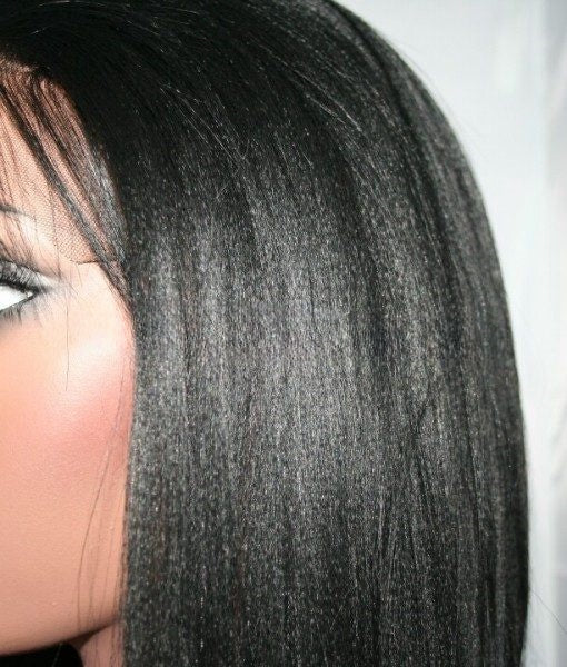 4x4/13x4/13x6/Full Frontal/360/Full Lace Transparent Lace Jet Black 1# Color Wig - Yaki Straight