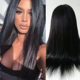 4x4/13x4/13x6/Full Frontal/360/Full Lace Transparent Lace Jet Black 1# Color Wig - Yaki Straight