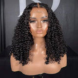 BYE~BYE~KNOTS HD SWISS LACE 5X5 CLOSURE LACE BOB WIG - Coily Curl