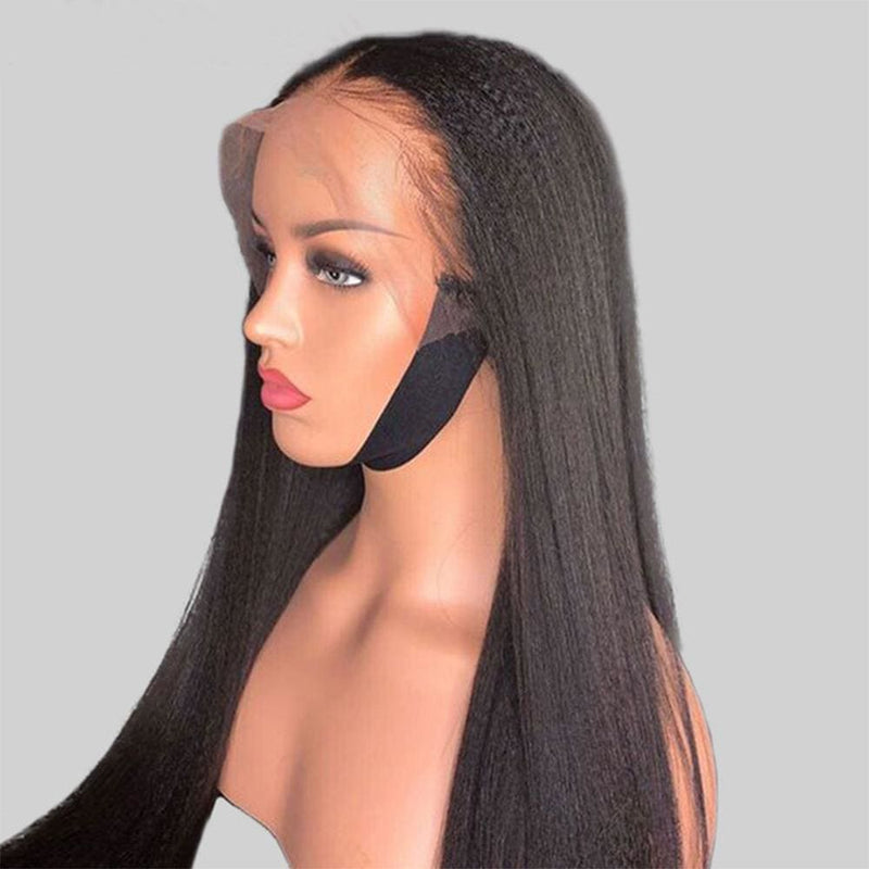 Abby Yaki Straight Full Lace Human Hair Wigs Natural Color Brazilian Human Virgin Hair Free Part Lace Wigs