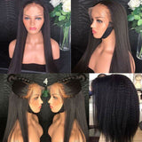 Abby Yaki Straight Full Lace Human Hair Wigs Natural Color Brazilian Human Virgin Hair Free Part Lace Wigs