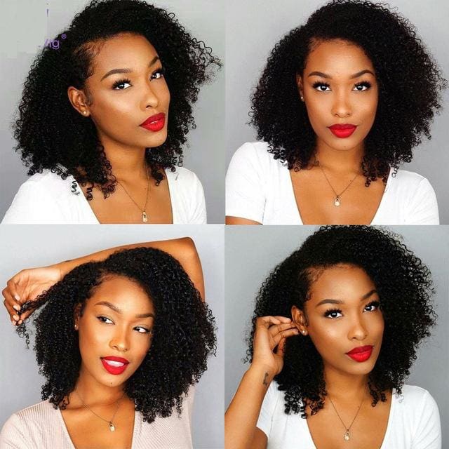 Alexa Afro Kinky Curly Short Bob Wig 360 Lace Front Human Hair Wigs