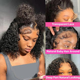360 Transparent lace Human Hair Wig - Curly Bob