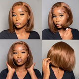 [50% OFF]HALF PRICE /// 5x5 /13x4 Transparent Lace #4 Brown Color Wig - Straight Bob