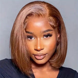 [50% OFF]HALF PRICE /// 5x5 /13x4 Transparent Lace #4 Brown Color Wig - Straight Bob
