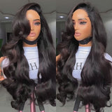 "3D DOME CAP" 9x6 HD Lace Upgraded Hairline C-shape Ear Glueless Highlight Color Wig with Drawcord - Body Wave Wavy