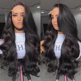 "3D DOME CAP" 9x6 HD Lace Upgraded Hairline C-shape Ear Glueless Highlight Color Wig with Drawcord - Body Wave Wavy