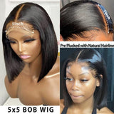 BYE~BYE~KNOTS HD LACE 5X5 CLOSURE LACE WIG - STRAIGHT BOB